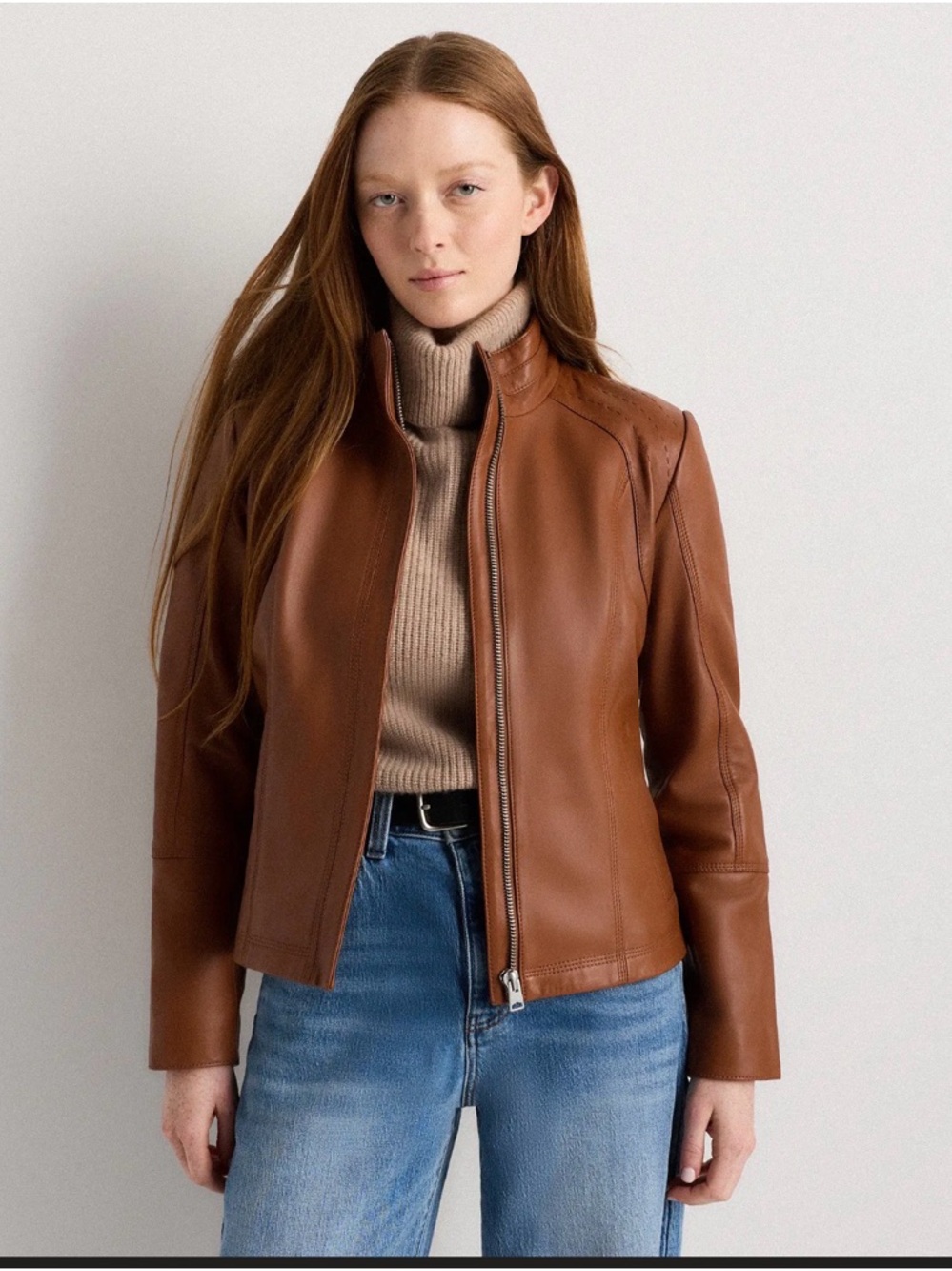 Quince 100% Leather Stand-Collar Jacket